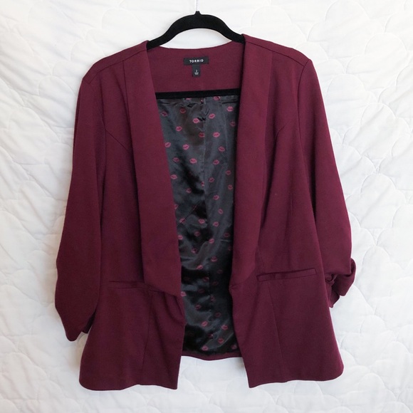 torrid Jackets & Blazers - Burgundy Torrid Blazer